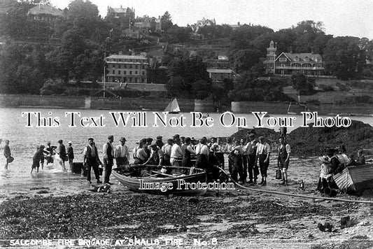 DE 750 - Fire Brigade On Beach, Smalls Cove, Salcombe, Devon c1911