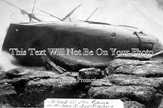 DE 762 - Shipwreck Of The Grace On Ness Rocks, Teignmouth, Devon 1907