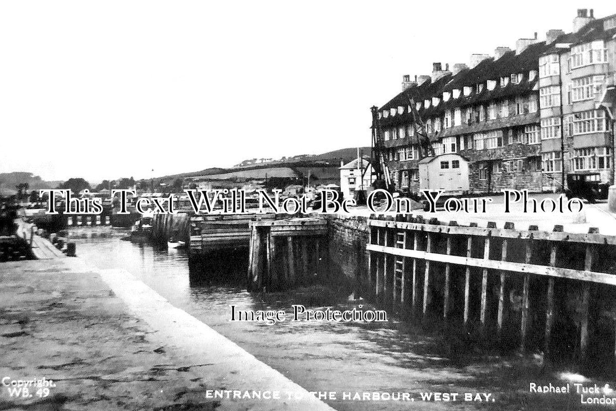 DO 1245 - Entrance To West Bay Harbour, Bridport, Dorset c1937