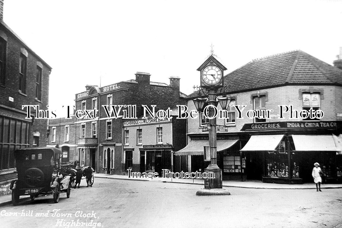 DO 1988 - Corn Hill & Town Clock, Highbridge, Dorset c1921