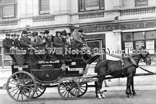 DO 2019 - Royal Blue Horse Drawn Charabanc, Bournemouth, Dorset c1908