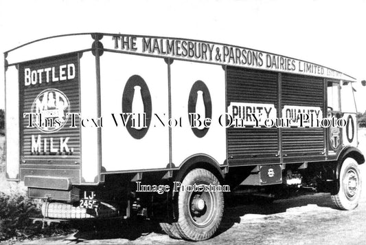 DO 2163 - The Malmesbury & Parsons Dairies Lorry, Dorset c1935