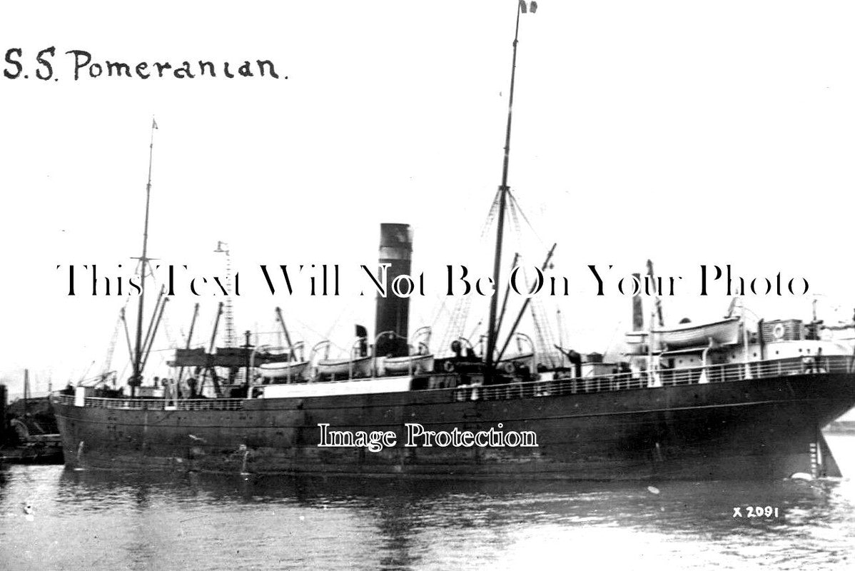 DO 2177 - SS Pomeranian Sunk Off Portland Bill, Dorset 1918