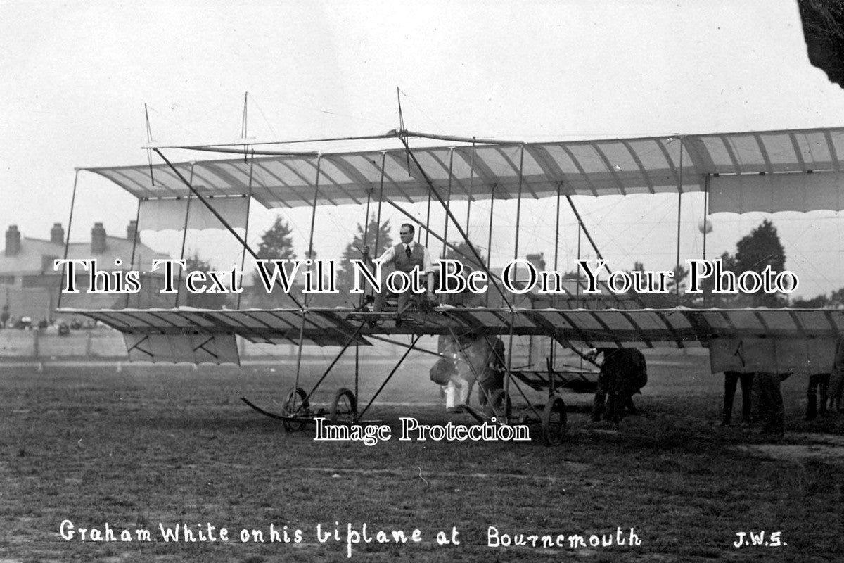 DO 371 - Bournemouth Aviation Meeting, Graham White On His Biplane, Dorset