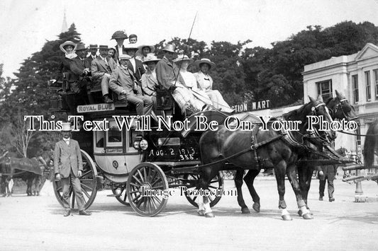 DO 606 - Royal Blue Horse Drawn Coach, Bournemouth, Dorset c1913