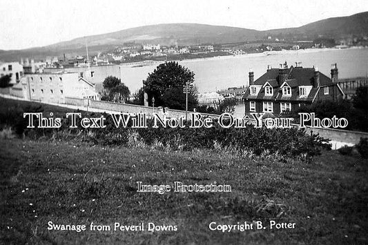 DO 714 - Swanage From Peveril Downs, Dorset