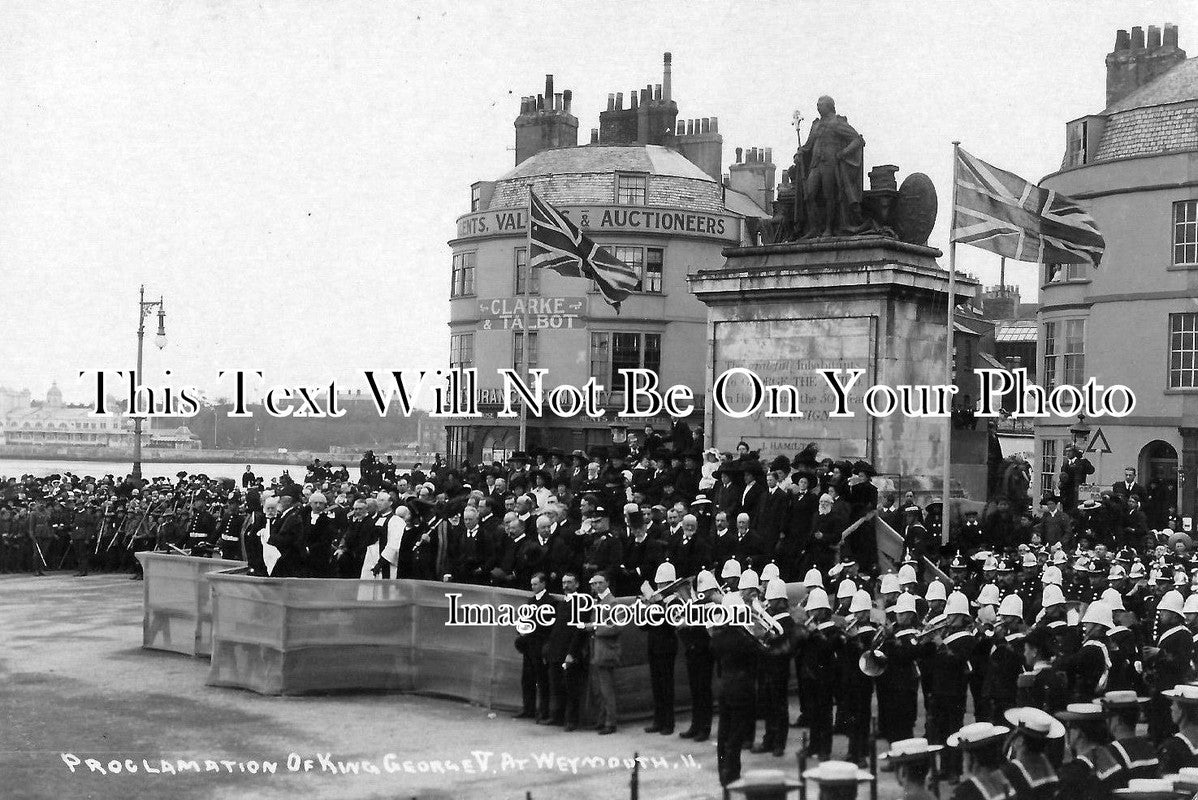 DO 811 - Proclamation Of King George V, Weymouth, Dorset