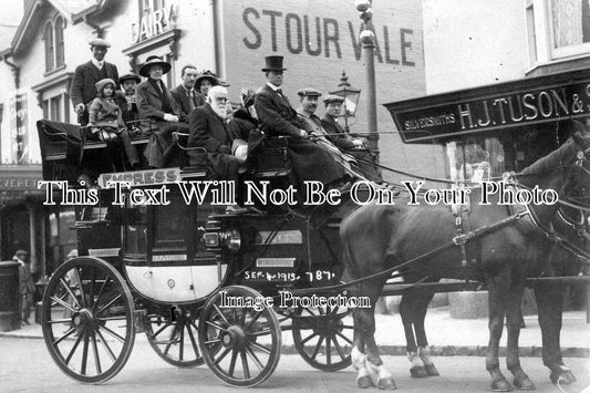 DO 897 - Horse Bus Coach To Wimborne, Bournemouth, Dorset c1913