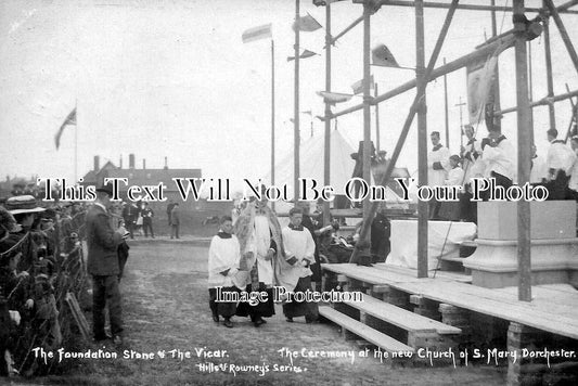 DO 996 - Laying Foundation Stone, New Church, Dorchester, Dorset c1910