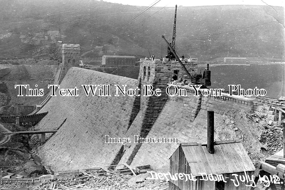 DR 1023 - Derwent Dam Under Construction, Derbyshire 1912