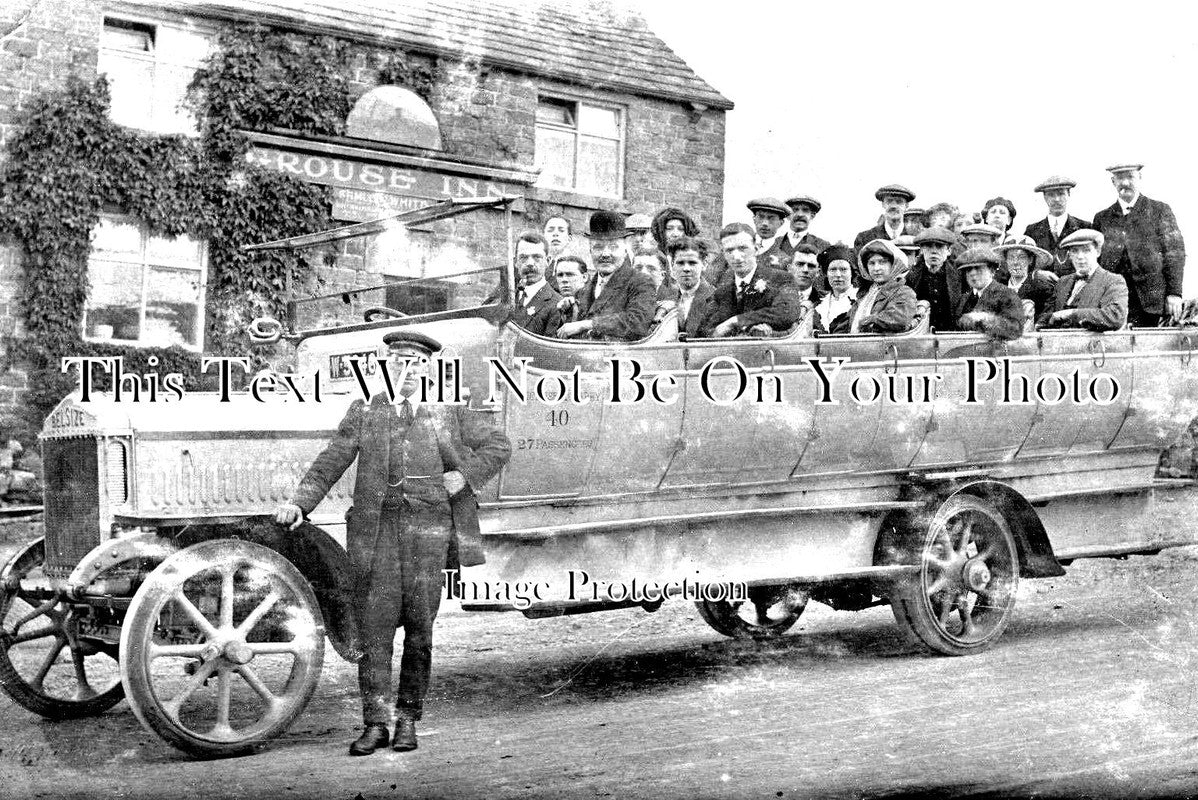 DR 1296 - Sheffield Charabanc At Grouse Inn, Longshaw, Froggatt Edge, Derbyshire