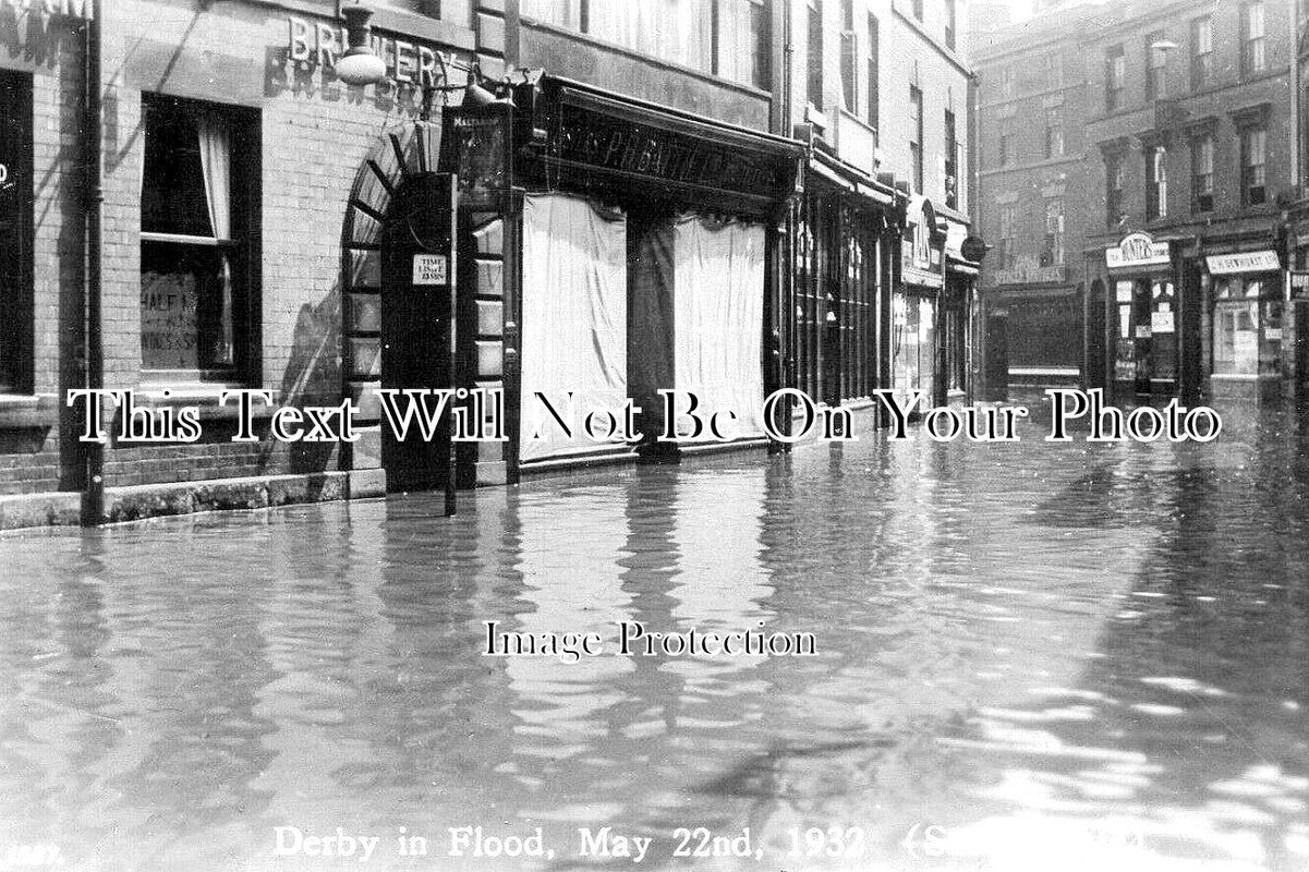 DR 1465 - Sadler Gate In Flood, Derby, Derbyshire 1932