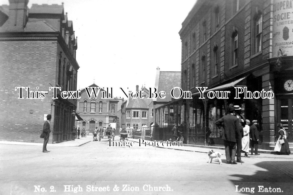 DR 1622 - High Street & Zion Church, Long Eaton, Derbyshire c1920