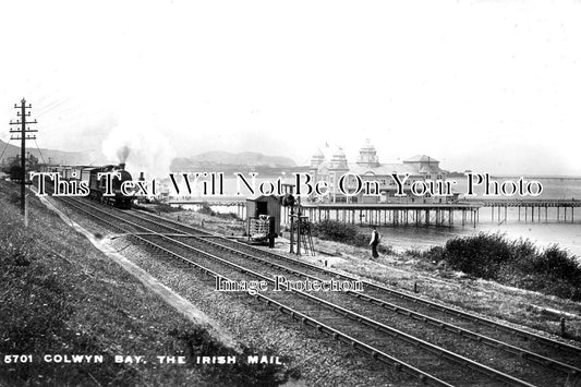 DR 1672 - Irish Mail Train & Pier, Colwyn Bay, Derbyshire c1913