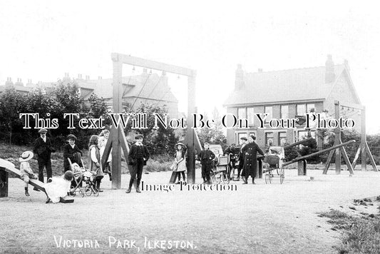 DR 1744 - Swings, Victoria Park, Ilkeston, Derbyshire c1917