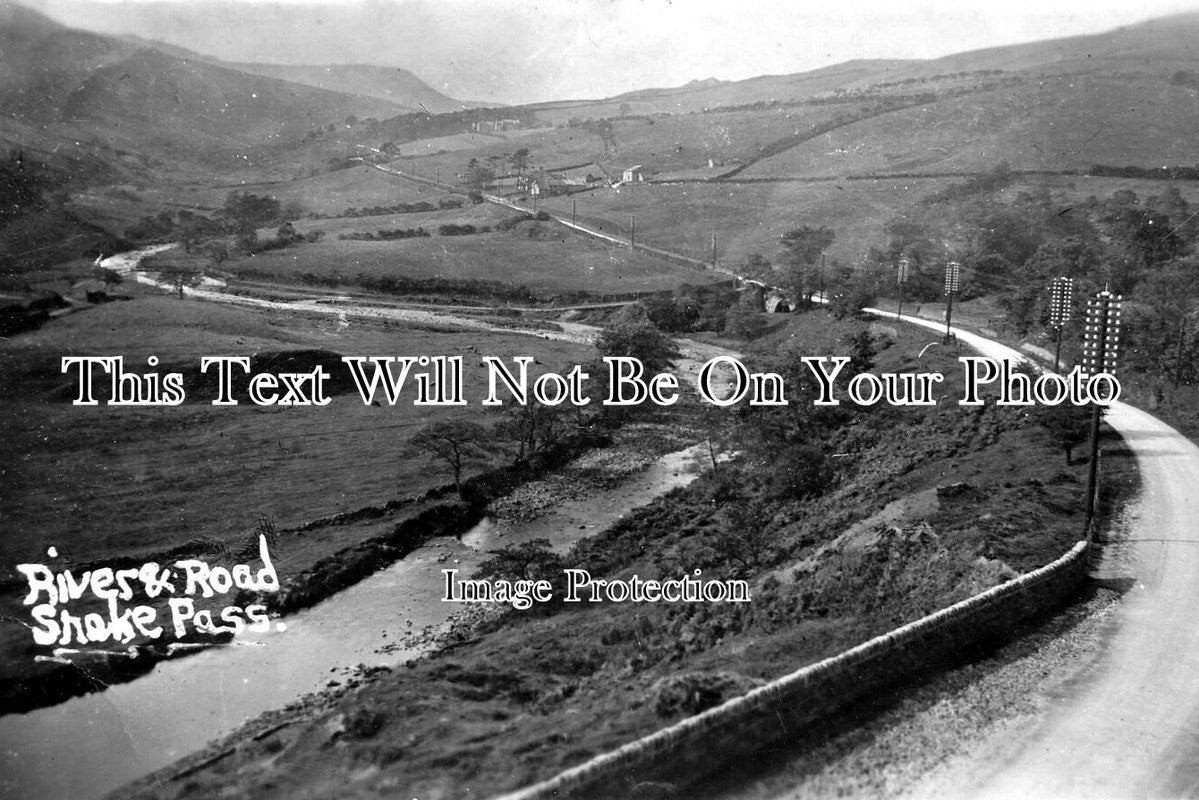 DR 2243 - River & Road, Snake Pass, Derbyshire c1921