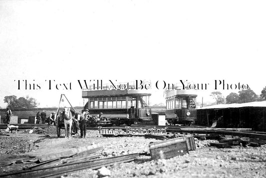 DR 2348 - First Two Trams Arrive At Heanor, Derbyshire 1913