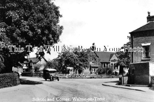 DR 2486 - School & Corner, Walton On Trent, Derbyshire