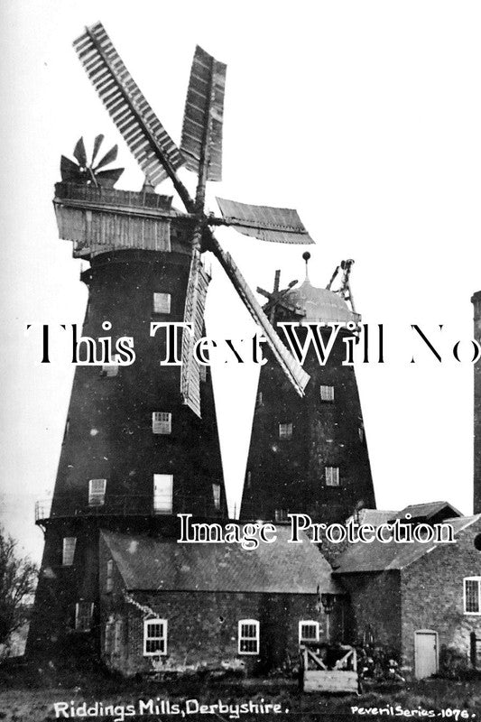 DR 2487 - Riddings Mills, Windmill, Derbyshire c1914