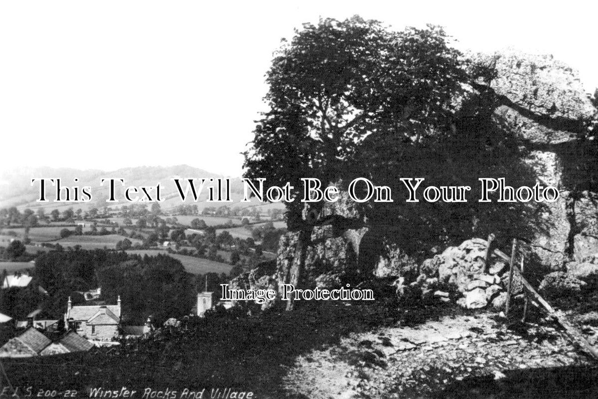 DR 2496 - Winster Rocks & Village, Derbyshire c1917