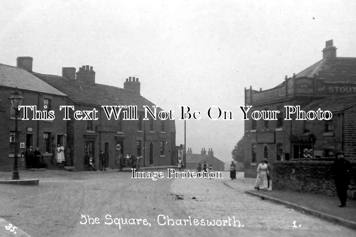 DR 289 - The Square, Charlesworth, Derbyshire c1900