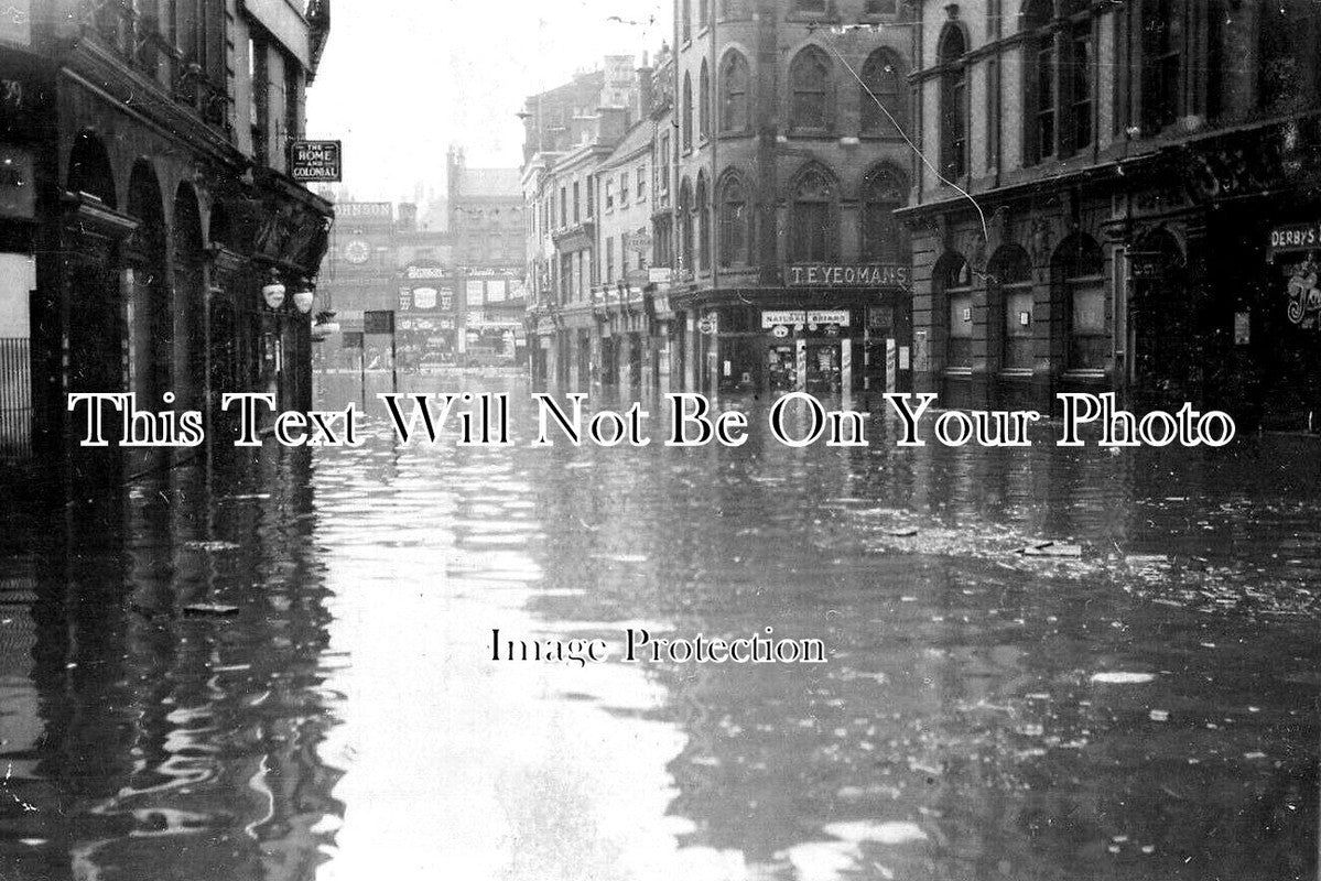 DR 2921 - Cornmarket & St James Street Flood, Derby, Derbyshire 1932