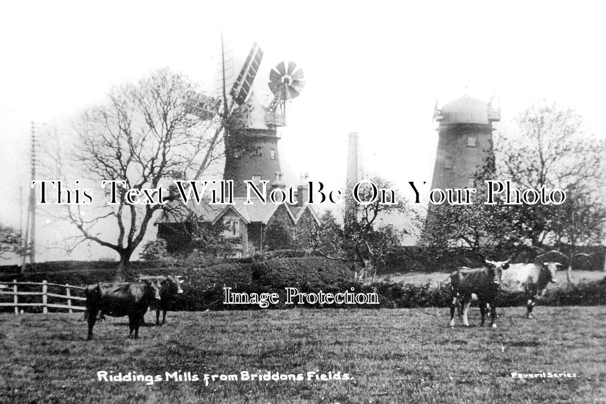 DR 2938 - Riddings Mills From Briddons Fields, Windmill, Derbyshire c1914