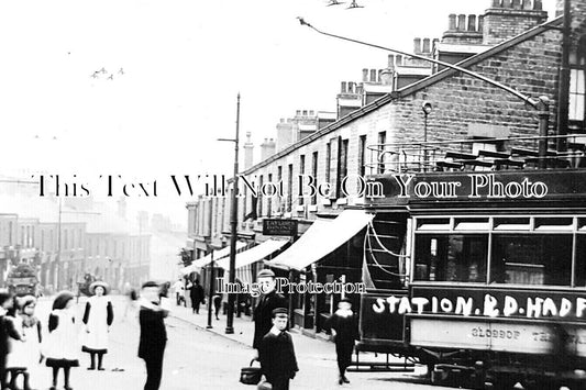 DR 3296 - Glossop Tramways Tram Car, Station Road, Hadfield, Derbyshire