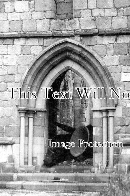 DR 3421 - West Door, Breadsall Church Fire, Suffragettes, Derbyshire 1914