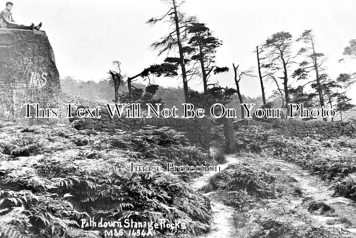 DR 3491 - Path Down Stanage Rocks, Derbyshire c1908