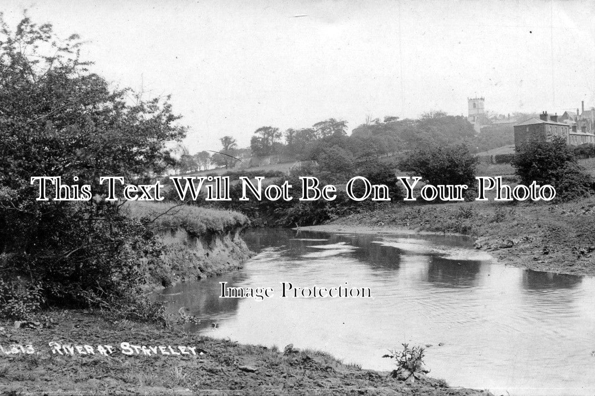 DR 571 - River At Staveley, Derbyshire c1911