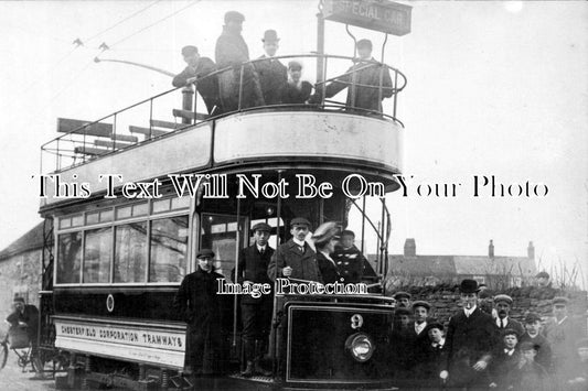 DR 592 - Chesterfield Corporation Tramways Tram Car 9, Derbyshire