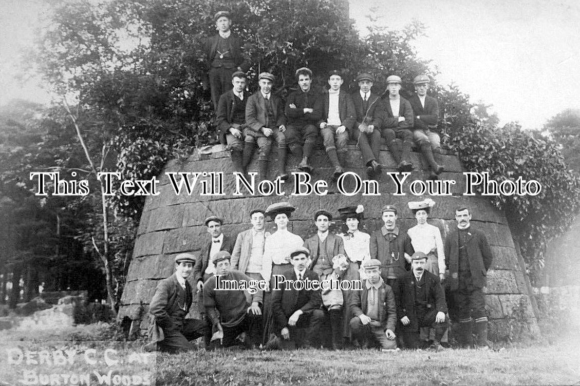 DR 843 - Derby Cycling Club At Burton Woods, Derbyshire c1909