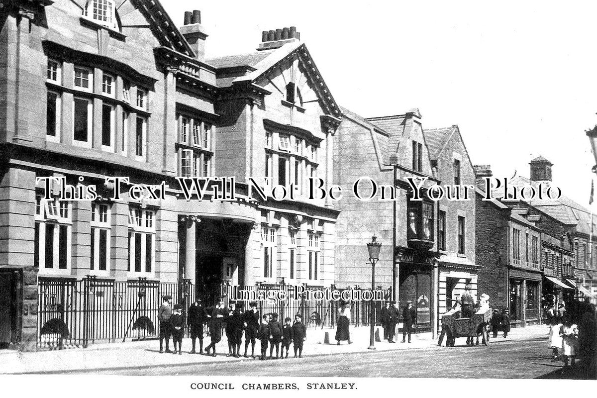 DU 1187 - Council Chambers, Stanley, Consett, Durham c1917