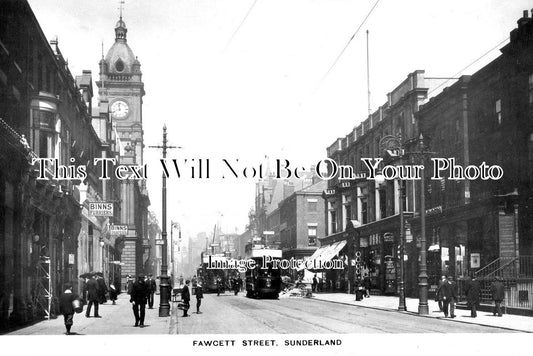 DU 1193 - Fawcett Street, Sunderland, County Durham c1908