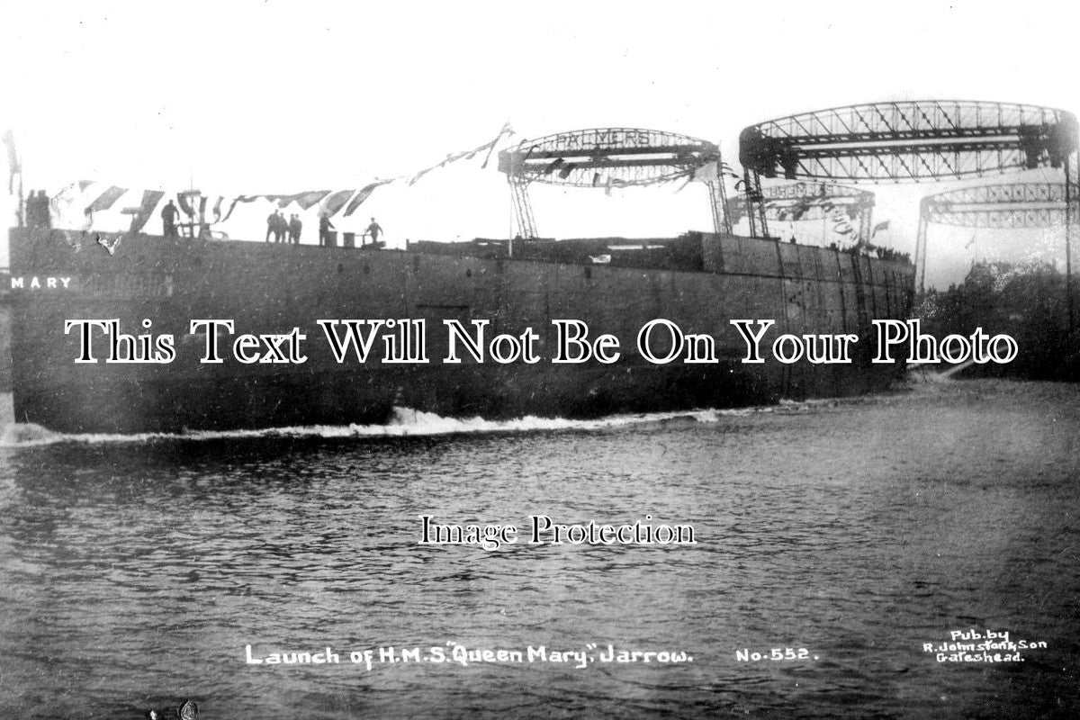 DU 1246 - Launch Of HMS Queen Mary, Jarrow, County Durham c1912