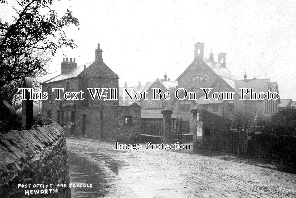 DU 1286 - Heworth Post Office & Schools, Gateshead, County Durham c1909