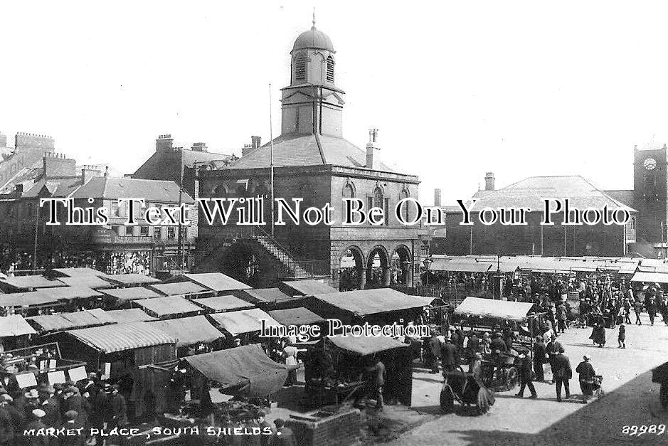 DU 1371 - South Shields Market Place, County Durham c1927