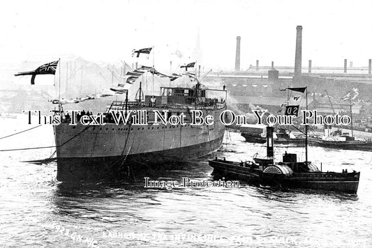 DU 1376 - Launch Of The Invincible, Elswick, County Durham 1907