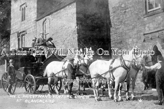 DU 1396 - Priestmans Venture Coach At Blanchland, County Durham c1924