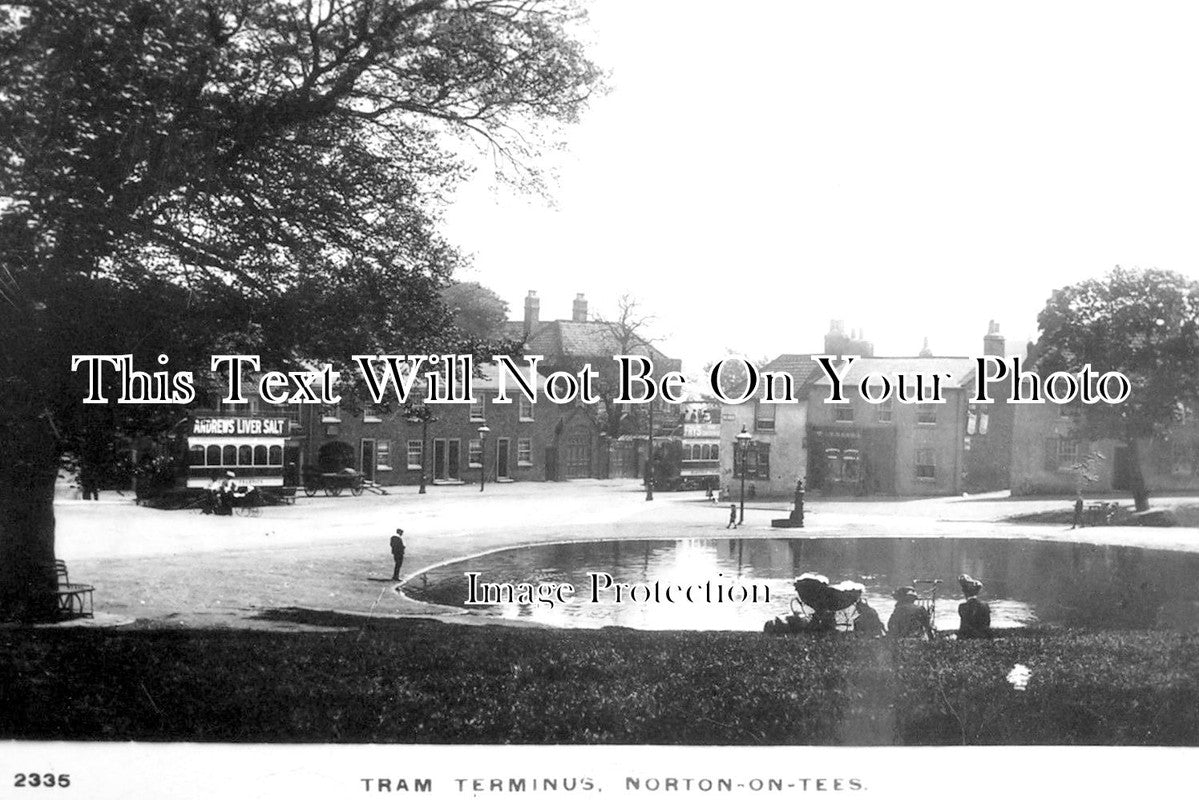 DU 1435 - Tram Terminus & Pond, Norton On Tees, County Durham c1917