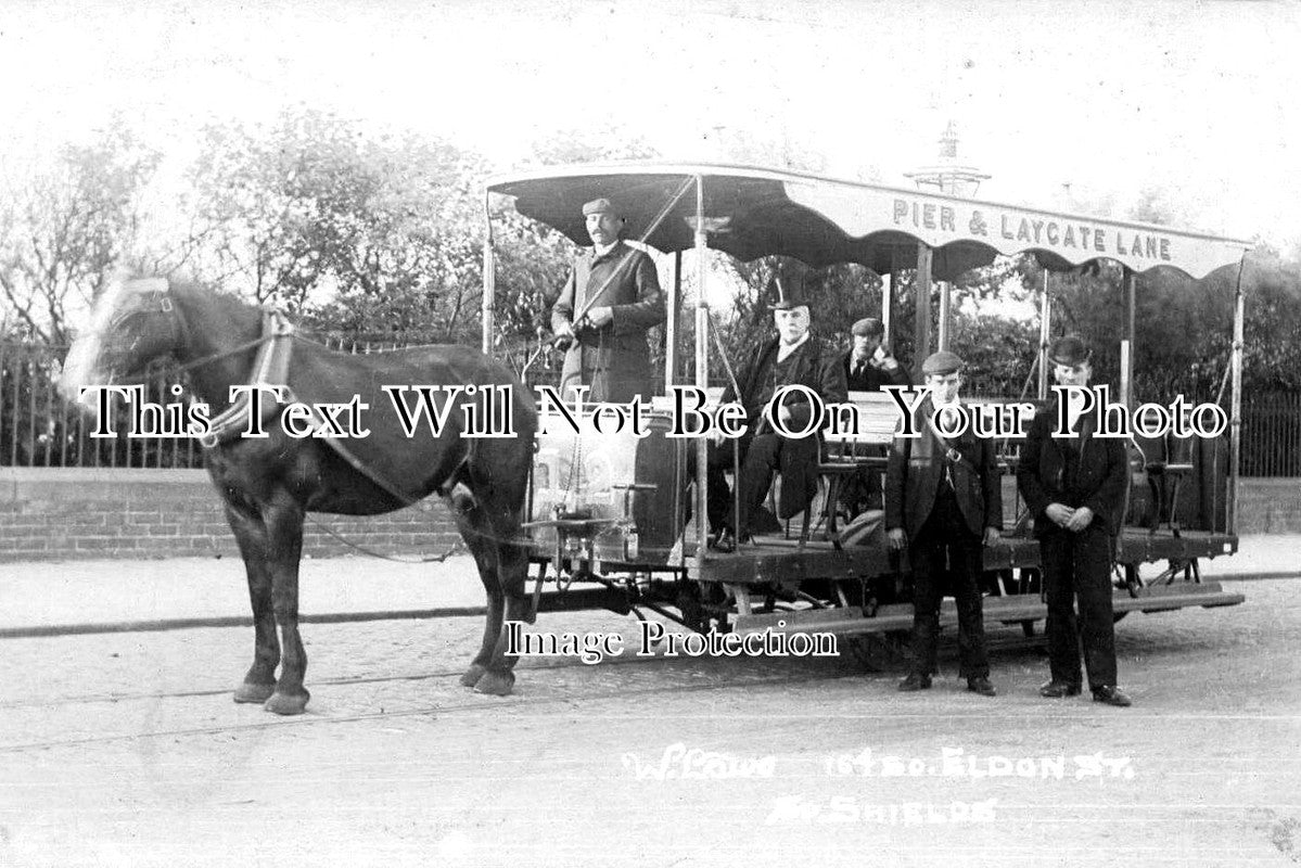 DU 1449 - Horse Drawn Bus, South Eldon Street, South Shields, County Durham