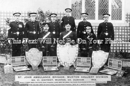 DU 1537 - Murton Colliery St John Ambulance, Seaham, Sunderland, Durham c1912