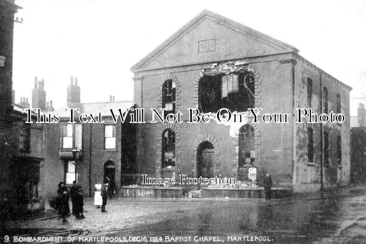 DU 1559 - Bombardment Of Baptist Chapel, Hartlepool, County Durham c1914