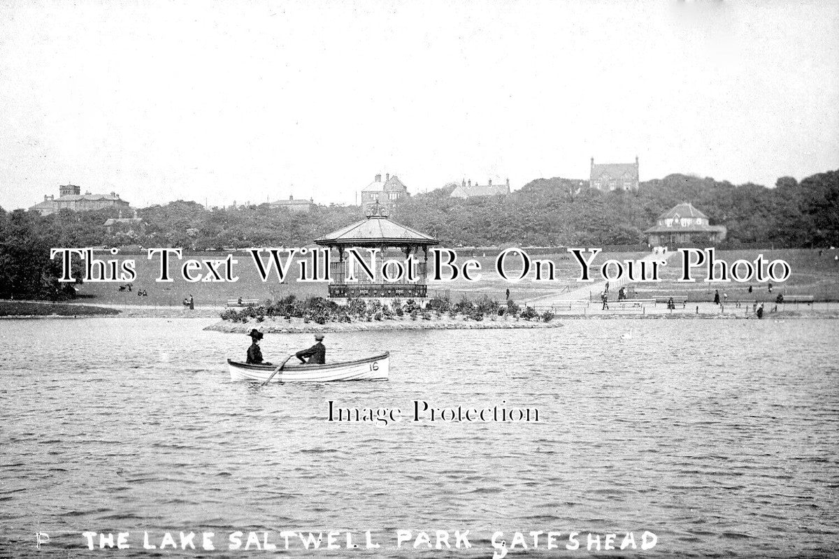 DU 1561 - The Boating Lake, Saltwell Park, Gateshead, Durham c1910