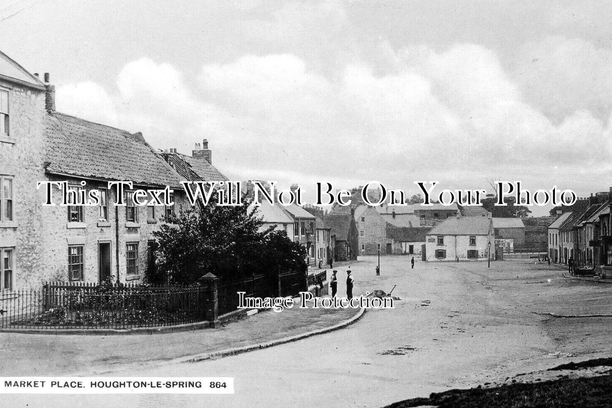 DU 1564 - Market Place, Houghton Le Spring, Sunderland, County Durham c1917