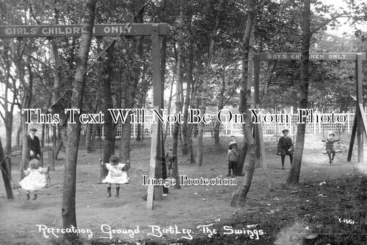 DU 1573 - The Swings, Birtley Recreation Ground, Chester Le Street, Durham c1915