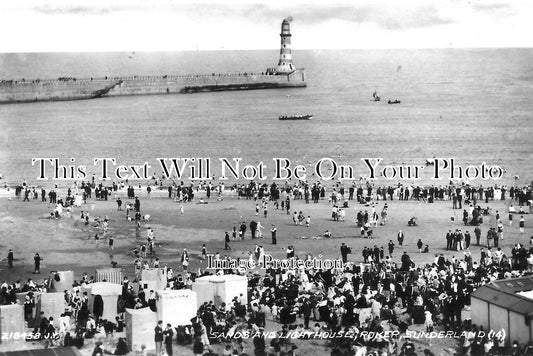 DU 1755 - Sands & Lighthouse, Roker, Sunderland, County Durham