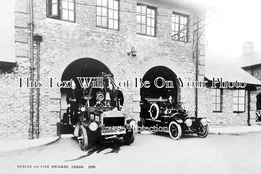 DU 1868 - Rescue & Fire Brigade, Crook, County Durham c1915