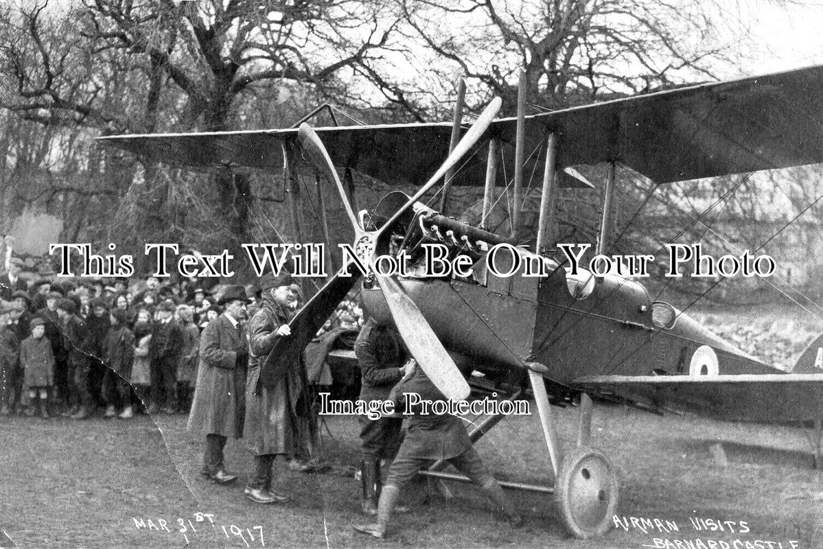 DU 1945 - Early Aeroplane, Bishop Auckland, Teesdale, County Durham 1917 WW1